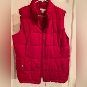 Woman’s Large Charter Club Red Puffer Vest